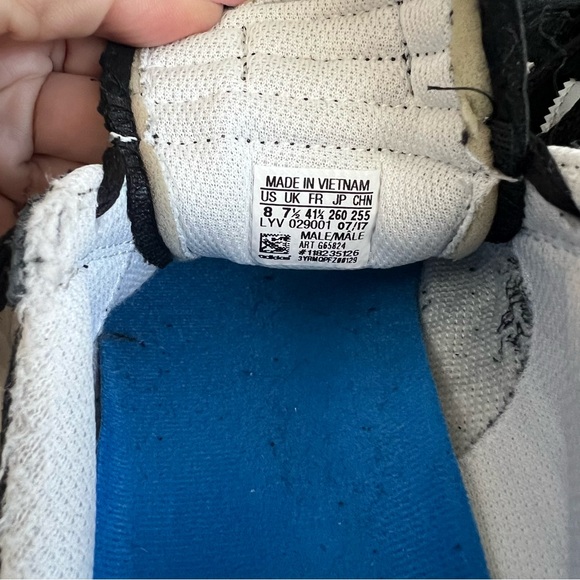 Adidas Busenitz Skate Shoe Black and White Striped Sneakers Size 8 - Picture 6 of 14